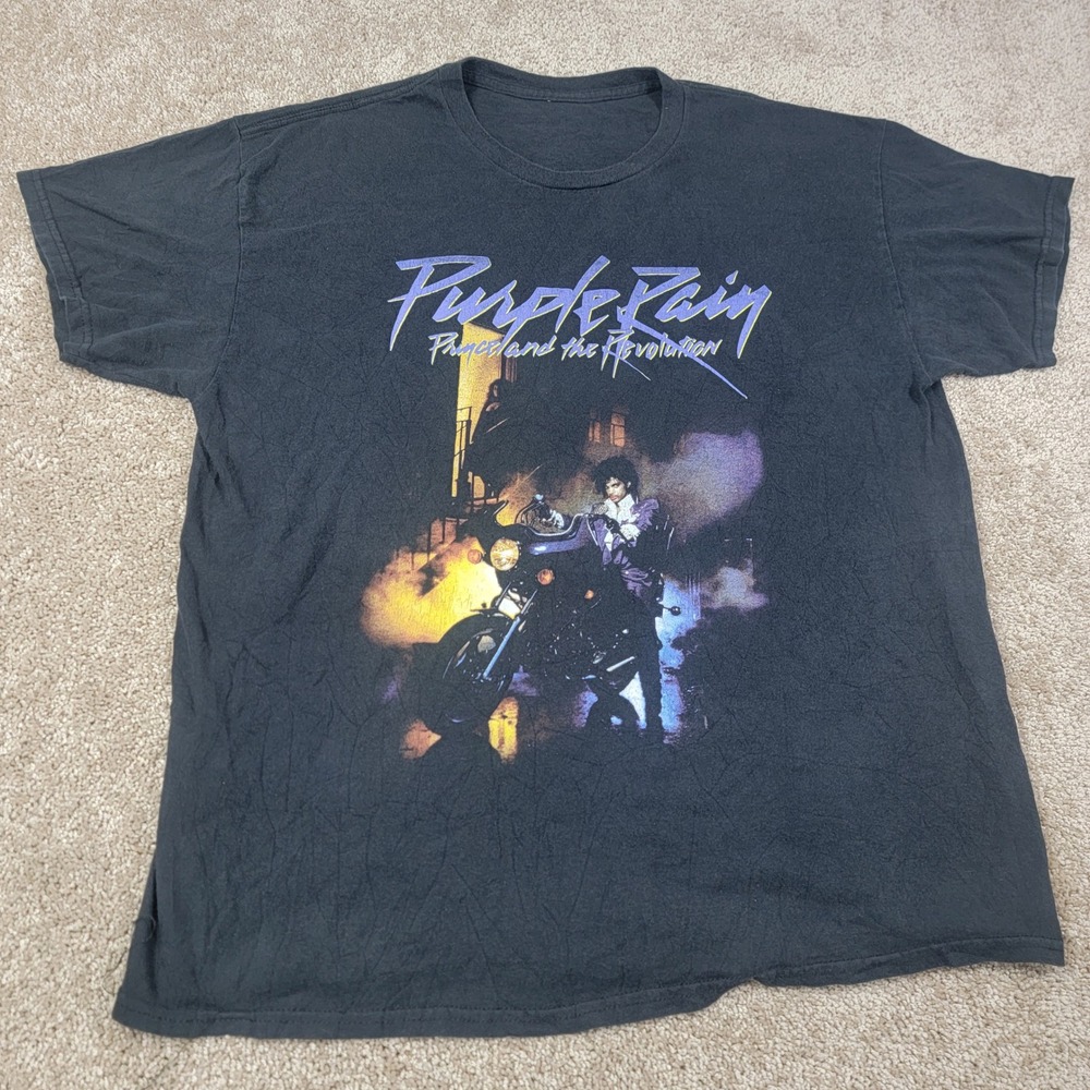 Prince Purple Rain T Shirt Mens Music Band Graphic Tee Black